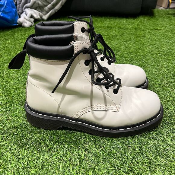 Dr. Martens Smooth White Leather Boots main image 6